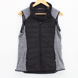 M&S Collection Quilted Vest Womens Black / Gray Full Zip Sportswear Medium M